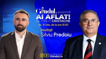Ai AFLAT! cu Ionuț Cristache” începe joi, 31 iulie, de la ora 15.00, live pe Gândul. Invitat: Silviu Predoiu