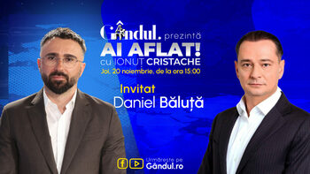 „Ai Aflat! cu Ionuț Cristache” începe joi, 20 noiembrie, de la ora 15.00, live pe Gândul. Invitat: Daniel Băluță