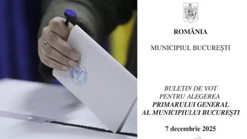 Cum arată buletinul de vot pentru alegerile de duminică pentru Primăria Capitalei. Ordinea pe listă - la ce număr (…)