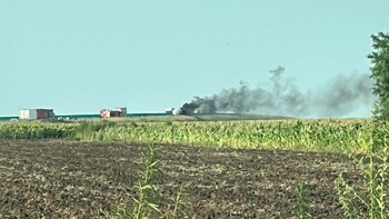 Stare de alertă pe A7. Cabina unui TIR încarcăt cu GPL a luat foc