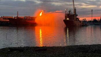 Explozie puternică produsă pe o navă încărcată cu GPL, la Ismail! Ce se întâmplă cu oamenii din Ceatalchioi și Plauru