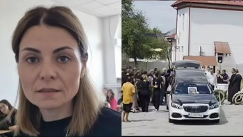 Imaginile durerii de la înmormântarea profesoarei din Craiova, ucise de soț! Silvana a fost condusă pe ultimul drum