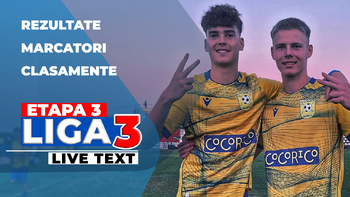 Etapa 3 Liga 3 | 20 de meciuri sunt programate să se dispute vineri. Doar 12 echipe mai au punctaj maxim după (…)
