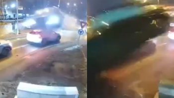 Incident șocant în Oradea! O mașină care rula cu viteză a zburat peste sensul giratoriu. Întregul moment, surprins (…)