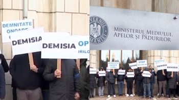 Protest în fața Ministerului Mediului, după criza apei din Prahova! Manifestanții cer demisia Dianei Buzoianu