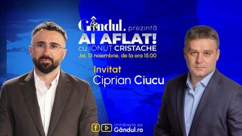 „Ai Aflat! cu Ionuț Cristache” începe joi, 13 noiembrie, de la ora 15.00, live pe Gândul. Invitat: Ciprian Ciucu