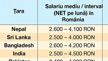 Tabel salarii | Ce salarii primesc în România muncitorii din Nepal, Sri Lanka, India etc + Care sunt cei mai (…)