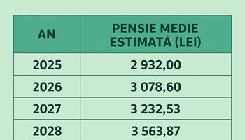 TABEL PENSII | Ce pensii medii vor primi pensionarii români în următorii 20 de ani: din 2026 până în 2044