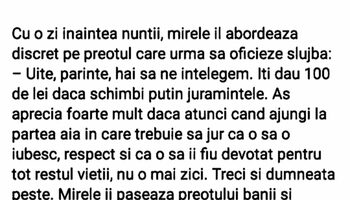 BANCUL ZILEI | Mirele și preotul șpăgar
