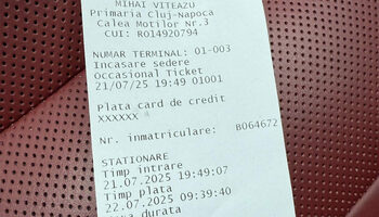 Taxă uriașă de parcare, plătită de un turist care și-a lăsat mașina 13 ore în Cluj-Napoca: „Ca-n Dubai!”