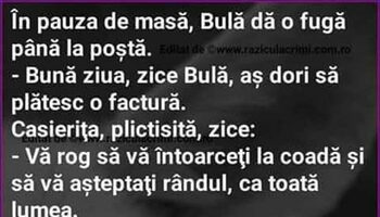 BANC | În pauza de masă, Bulă dă o fugă până la poștă