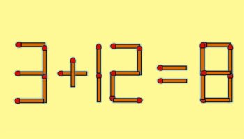Test IQ cu chibrituri | Mutați un singur băț, pentru a corecta 3 + 12 = 8