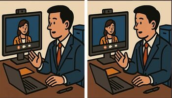 Test de perspicacitate | Depistați toate cele 3 diferențe dintre acești doi corporatiști aflați în meeting