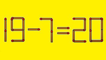 Test IQ cu chibrituri | Mutați un singur băț, pentru a corecta 19 – 7 = 20