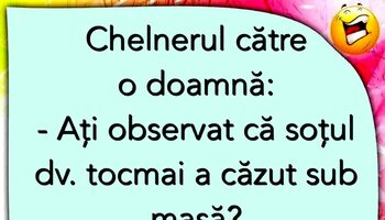 BANCUL ZILEI | Chelnerul și doamna