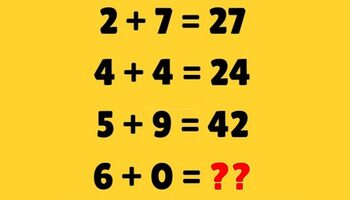 Test de inteligență exclusiv pentru genii | Dacă 2+7=27, 4+4=24 și 5+9=42, cât fac 6+0?