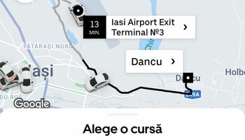 Câți bani i s-au cerut unui client, pentru o cursă Uber de doar 13 minute, până la Aeroportul din Iași. Suma e colosală