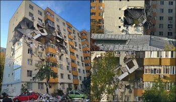 100 de jandarmi vor rămâne peste noapte în zona afectată de explozie pentru asigurarea perimetrului