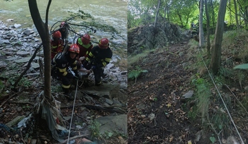 Două persoane, SALVATE dintr-o prăpastie, pe Defileul Jiului de către echipajele ISU Hunedoara