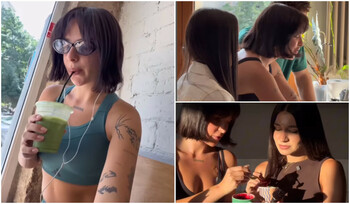 Andreea a transformat pudra de matcha într-un desert surpriză. Tânăra speră că va fi succesul verii
