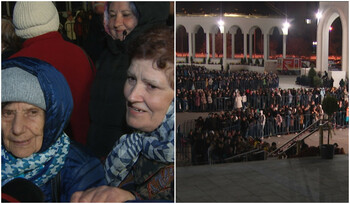 Coadă de kilometri şi 14 ore de aşteptare la Catedrala Naţională.