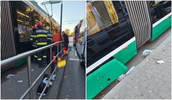 Bărbat de 40 de ani, prins între bordură și tramvai, în Iași. Surpriza poliţiştilor când i-au văzut analizele