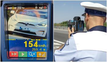 Vitezoman prins cu 154 km/h într-o zonă de 60 km/h, în Vâlcea. A rămas pieton 4 luni şi s-a ales cu amendă