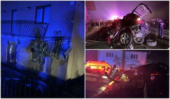 Vitezoman din Borşa, mort într-un accident cumplit. BMW-ul pe care-l conducea, propulsat în balconul vecinului