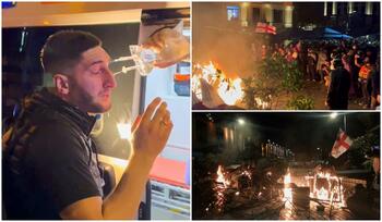 Proteste violente în Georgia. Manifestanții pro-europeni au încercat să intre cu forţa în palatul prezidențial