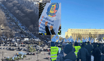 Protest sindical de amploare în Piața Victoriei – revendicări majore pentru angajații MAI