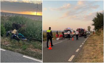 Un tânăr agent din Galaţi a făcut zob o căruță cu maşina de poliţie: 4 victime, după un impact înfiorător