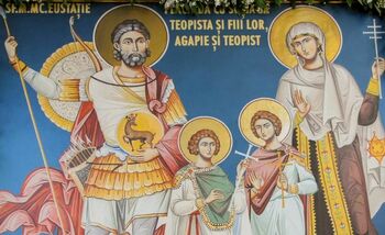 20 Septembrie – Sfântul Mare Mucenic Eustatie şi soţia sa, Teopisti, împreună cu cei doi fii ai lor, Agapie şi Teopist