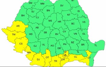 Cod galben de caniculă în sudul și vestul țării