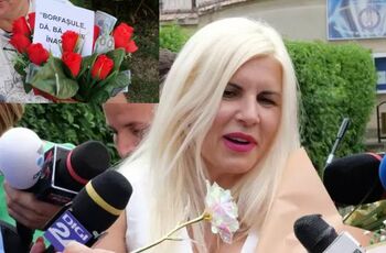 Elena Udrea a primit un buchet de trandafiri din plastic și bancnote false! Cine a vrut să o umilească