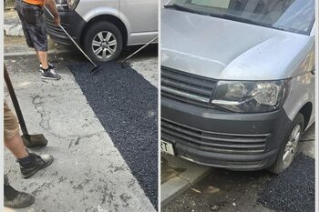 Asfaltare pe lângă maşinile parcate, în Sectorul 5. Cetăţenii s-au revoltat, scuza oferită de firma care se ocupa de (…)