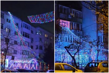 Război al decorațiunilor între vecinii unui cartier bucureștean. Au ajuns să împodobească tot blocul: „Oare cine (…)