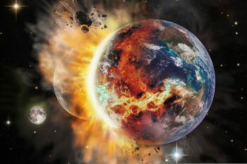 Un impact catastrofal cu o planetă vecină ar putea fi motivul pentru care există viață pe Pământ