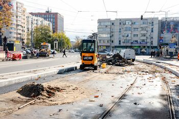 S-au reluat lucrările la linia 5 de tramvai. Gradul de execuție – 96%