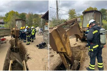 Alertă în Băile Olănești: o țeavă de gaze s-a spart în timpul unor lucrări. 35 de persoane evacuate