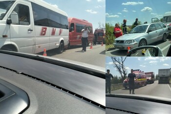 UPDATE: Accident grav între Cauaceu și Sălard. Au fost implicate două microbuze și o mașină, cinci persoane, la spital