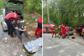 Un turist s-a lovit la cap după ce a încercat să se cațere fără echipament pe un traseu de via ferrata din Vârtop