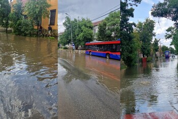 Oradea, sub ape: o ploaie torențială a paralizat mai multe zone din oraș