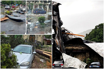 Sinaia, devastată de o furtună de cod roșu. 14 persoane rănite, gara arată ca după război: 