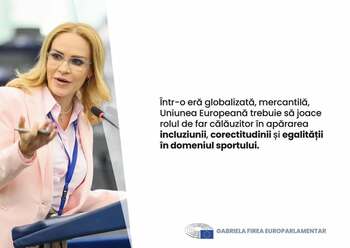 Gabriela Firea: Viitorul model european în domeniul sportului poate construi o societate sănătoasă, solidară și (…)