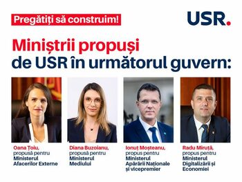 Comitetul Politic al USR a validat propunerile de miniștri. Partidul va avea patru portofolii în noul Executiv