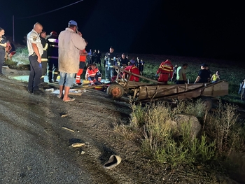 Doi morți și trei răniți după ce o autoutilitară a lovit o căruță și a aruncat-o în șanț