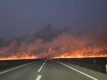 Incendiu puternic de vegetație uscată în județul Dolj. Traficul pe DN 56, zona Maglavit – Moţăţei Gară, este blocat (…)