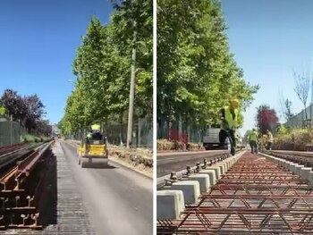 Stadiul lucrărilor de reabilitare a liniei de tramvai de pe bulevardul Expoziției