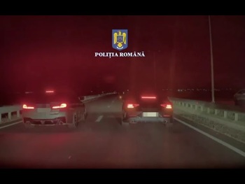 (Video) Tineri depistați de polițiști că participau la curse ilegale de mașini pe drumurile publice