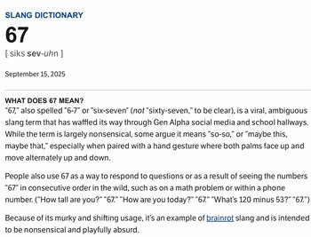 Dictionary.com: Cuvântul anului este „6-7”. Chiar este acesta un cuvânt și ce înseamnă?